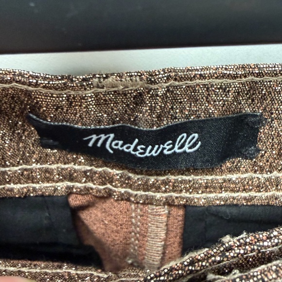 Madewell Metallic Slim Emmett Wide-Leg Crop Pants in Metallic Sand | 27 - Picture 5 of 8